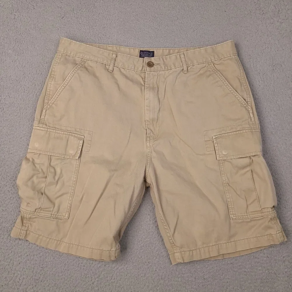 Levis Shorts Mens 37 Brown‎ Tan Cargo Pockets 100% Cotton Outdoor White Tab